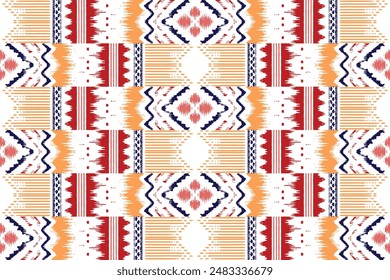 Patrón de ikat étnico. patrón hermoso. bordado popular, estilo bohemio, arte geométrico azteca ornamento print. arte abstracto étnico. Tela sin costuras. diseño para tela, alfombra, Fondo de pantalla, ropa
