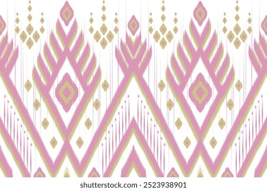 Ethnic ikat pattern.Striped seamless in tribal.Design for background, wallpaper, vector illustration, fabric, clothing, batik, carpets, embroidery.