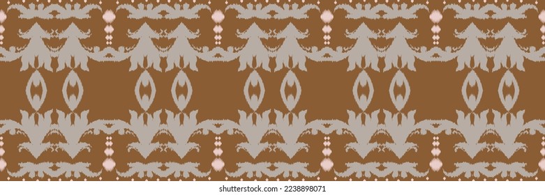 Diseño vectorial digital de patrón transparente de batik de timbre de origen étnico para Print saree Kurti Borneo Tejidos símbolos de pincel de borde swatks ropa de fiesta