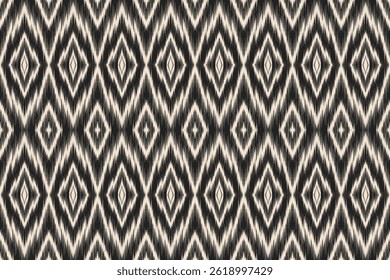 Ethnic ikat seamless pattern abstract pattern vector design for fabric block print	