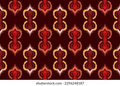 Patrón ininterrumpido de ikat étnico, estilo africano, vector abstracto, bordado de Chevron, bordado de Paisley, patrón aborigen navajo, motivos aztecos y tribales, patrón geométrico, estilo dibujado a mano vectorial.