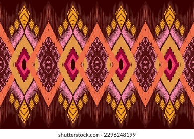 Ethnic ikat seamless pattern, African style, Abstract vector, Chevron embroidery, Paisley embroidery, Navajo aboriginal pattern, Aztec and tribal motifs, geometric pattern, Vector hand drawn style.