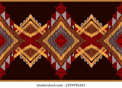 Ethnic ikat seamless pattern, African style, Abstract vector, Chevron embroidery, Paisley embroidery, Navajo aboriginal pattern, Aztec and tribal motifs, geometric pattern, Vector hand drawn style.