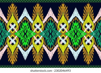 Ethnic ikat seamless pattern, African style, Abstract vector, Chevron embroidery, Paisley embroidery, Navajo aboriginal pattern, Aztec and tribal motifs, geometric pattern, Vector hand drawn style.
