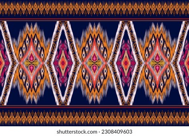 Ethnic ikat seamless pattern, African style, Abstract vector, Chevron embroidery, Paisley embroidery, Navajo aboriginal pattern, Aztec and tribal motifs, geometric pattern, Vector hand drawn style.