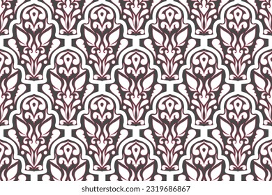 Patrón ininterrumpido de ikat étnico, estilo africano, vector abstracto, bordado de Chevron, bordado de Paisley, patrón aborigen navajo, motivos aztecos y tribales, patrón geométrico, estilo dibujado a mano vectorial.