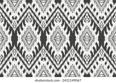 Patrón sin fisuras ikat étnico, estilo africano, vector abstracto, bordado Chevron, bordado Paisley, patrón aborigen navajo, motivos aztecas y tribales, patrón geométrico, estilo dibujado a mano vectorial.