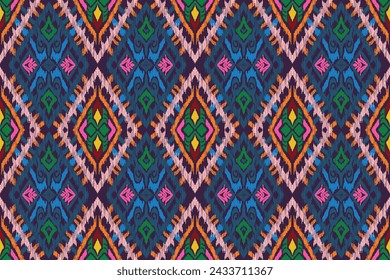 Ethnic ikat seamless pattern, African style, Abstract vector, Chevron embroidery, Paisley colorful, Navajo aboriginal pattern, Aztec and tribal motifs, geometric pattern, Vector hand drawn style.