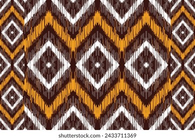 Patrón sin fisuras ikat étnico, estilo africano, vector abstracto, bordado de Chevron, Paisley colorido, patrón aborigen navajo, motivos aztecas y tribales, patrón geométrico, estilo dibujado a mano vectorial.