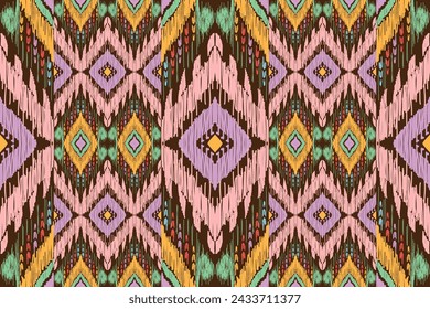 Ethnic ikat seamless pattern, African style, Abstract vector, Chevron embroidery, Paisley colorful, Navajo aboriginal pattern, Aztec and tribal motifs, geometric pattern, Vector hand drawn style.