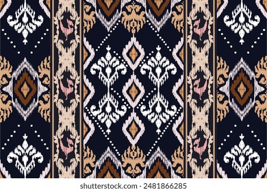 Ethnic ikat seamless pattern, African style, Abstract vector, Chevron embroidery, Paisley embroidery, Navajo aboriginal pattern, Aztec and tribal motifs, geometric pattern, Vector hand drawn style.