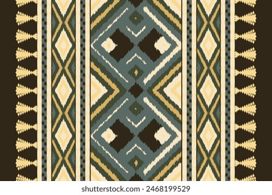 Ethnic Ikat seamless pattern color Background. Geometric Abstract traditional folk antique graphic fabric line. tribal embroidery stitch ikat repeat pattern