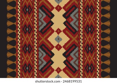 Ikat étnico sin patrón de color de fondo. Línea Abstractas geométrica de tejido gráfico antiguo folk tradicional. punto de bordado tribal ikat repetir patrón