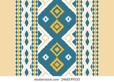 Ethnic Ikat seamless pattern color Background. Geometric Abstract traditional folk antique graphic fabric line. tribal embroidery stitch ikat repeat pattern
