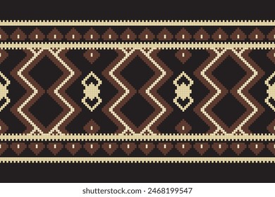 Ethnic Ikat seamless pattern color Background. Geometric Abstract traditional folk antique graphic fabric line. tribal embroidery stitch ikat repeat pattern