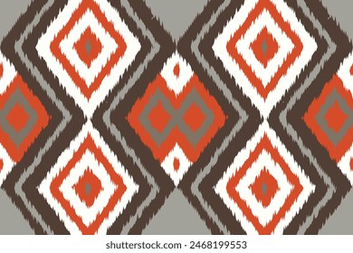 Ethnic Ikat seamless pattern color Background. Geometric Abstract traditional folk antique graphic fabric line. tribal embroidery stitch ikat repeat pattern