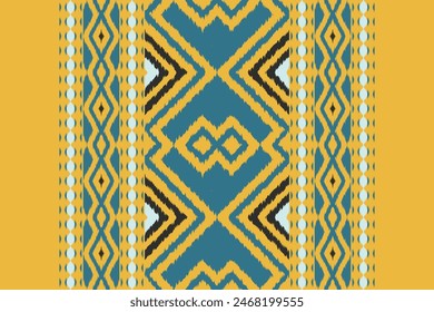 Ethnic Ikat seamless pattern color Background. Geometric Abstract traditional folk antique graphic fabric line. tribal embroidery stitch ikat repeat pattern