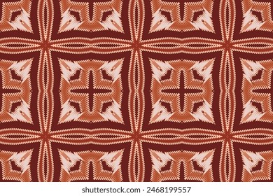 Ethnic Ikat seamless pattern color Background. Geometric Abstract traditional folk antique graphic fabric line. tribal embroidery stitch ikat repeat pattern
