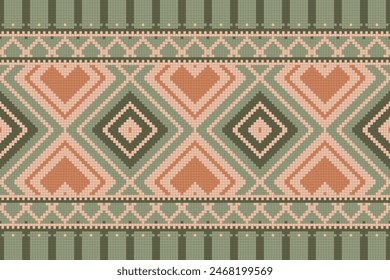 Ethnic Ikat seamless pattern color Background. Geometric Abstract traditional folk antique graphic fabric line. tribal embroidery stitch ikat repeat pattern