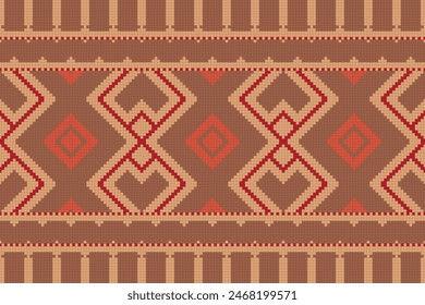 Ethnic Ikat seamless pattern color Background. Geometric Abstract traditional folk antique graphic fabric line. tribal embroidery stitch ikat repeat pattern