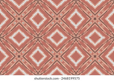 Ethnic Ikat seamless pattern color Background. Geometric Abstract traditional folk antique graphic fabric line. tribal embroidery stitch ikat repeat pattern