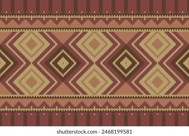 Ethnic Ikat seamless pattern color Background. Geometric Abstract traditional folk antique graphic fabric line. tribal embroidery stitch ikat repeat pattern