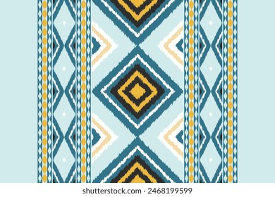 Ethnic Ikat seamless pattern color Background. Geometric Abstract traditional folk antique graphic fabric line. tribal embroidery stitch ikat repeat pattern