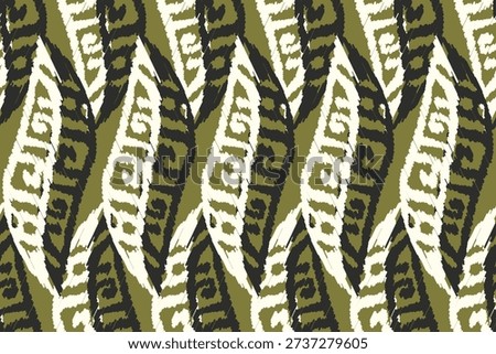Ethnic ikat seamless pattern. damask embroidery, bohemian style, abstract motif art print. ethnic ikat abstract art. seamless fabric. ikat design for textile, wallpaper, and clothing.