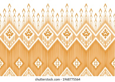 Ethnic ikat seamless pattern design. Geometric native tribal boho fabric carpet mandalas African American Indian chevron textile for fabric prints. Ikat vector illustrations folklore  kente.