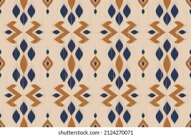 Ethnic ikat seamless pattern. Design for background, wallpaper, vector illustration, fabric, clothing, batik, carpet, embroidery.
