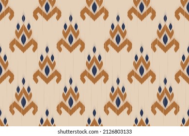 Patrón ininterrumpido de ikat étnico. Diseño para fondo, papel pintado, ilustración vectorial, tela, ropa, batik, alfombra, bordado.