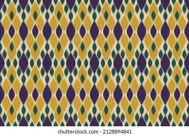 Ethnic ikat seamless pattern. Design for background, wallpaper, vector illustration, fabric, clothing, batik, carpet, embroidery.