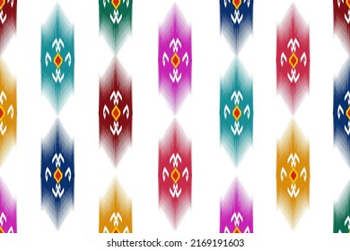 Diseño de patrones sin fisuras de ikat étnico. Patrón étnico. patrón ikat. vector de ilustración de bordado.