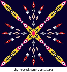 Diseño de patrones sin fisuras de ikat étnico. Patrón étnico. patrón ikat. vector de ilustración de bordado.