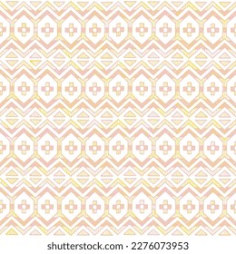 Diseño de patrones sin fisuras de ikat étnico. Alfombra de tela de boho amarilla genética nativa tribal mandalas tela de chevron indio afroamericano para impresiones de tela. Ikat ilustraciones vectoriales del folklore kente.