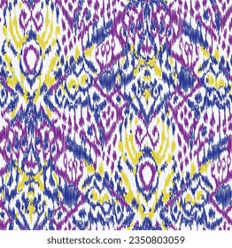 Ethnic ikat seamless pattern design. Tribal turkey African Indian traditional embroidery vector background. Aztec fabric carpet mandala ornament chevron textile decoration wallpaper
