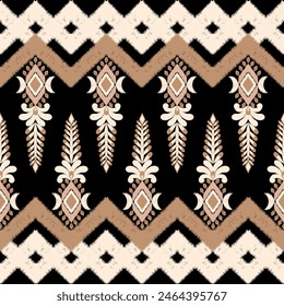 Patrón sin fisuras Ikat étnico, tela de diseño para textil, geométrico indio nativo, Vector, bordado, Abstractas, azteca, fondo, modal de Fondo de pantalla, adorno de rayas de impresión, ilustración