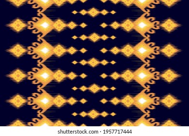 Ethnic ikat seamless pattern. geometric native tribal boho aztec fabric carpet mandalas african american indian design pattern textile for fabric cotton silk curtain pillow shirts. Ikat vecter illustr