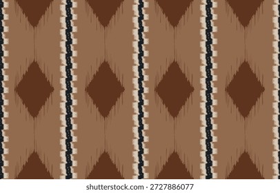 Ethnic ikat seamless pattern. hand drawn craftsmanship embroidery bohemian, abstract square geographic art fabric ikat textile material design for background,curtain,carpet,wallpaper,clothing,Batik.