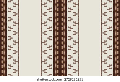 Patrón inconsútil de ikat étnico. bordado artesanal dibujado a mano bohemio, abstracto cuadrado geográfico tela de arte ikat diseño de material textil para el fondo, cortina, alfombra, Fondo de pantalla, ropa, Batik.