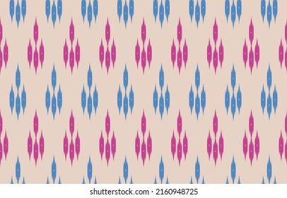 Ethnic Ikat seamless pattern traditional. Design for background, wallpaper, illustration, fabric, clothing, carpet, textile, batik, embroidery.