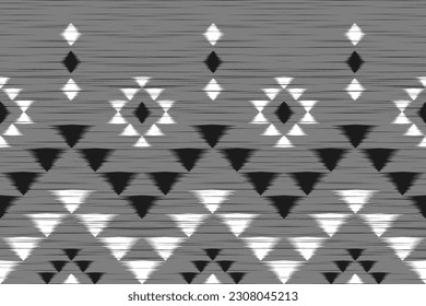 El Ikat étnico es un patrón sin fisuras tradicional. Impresión de ornamento geométrico azteca. de estilo americano y mexicano. Diseño para fondo, papel pintado, ilustración, tela, ropa, alfombra, textil, batik, bordado.