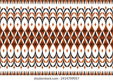 Patrón tradicional de ikat étnico sin fisuras. Moqueta de estilo tribal. Impresión de ornamento azteca. Diseño para fondo, ilustración, tela, ropa, alfombra, textil, batik, bordado.