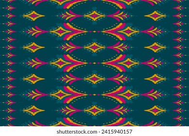 Patrón tradicional de ikat étnico sin fisuras. Moqueta de estilo tribal. Impresión de ornamento azteca. Diseño para fondo, ilustración, tela, ropa, alfombra, textil, batik, bordado.