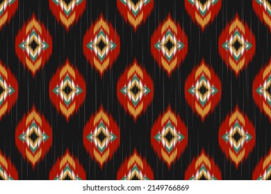 Ethnic ikat seamless pattern in tribal. Design for background, wallpaper, vector illustration, fabric, clothing, carpet, textile, batik, embroidery.