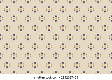 Ethnic ikat seamless pattern in tribal. Design for background, wallpaper, vector illustration, fabric, clothing, carpet, textile, batik, embroidery.