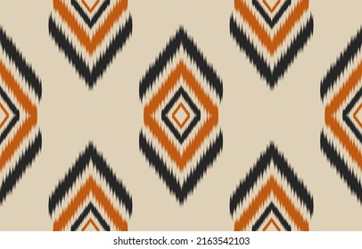 Ethnische Ikat nahtlose Muster in Stämmen. Schöner Stoff im indischen Stil. Design für Hintergrund, Tapete, Illustration, Stoff, Kleidung, Teppich, Textilien, Batik, Stickereien.