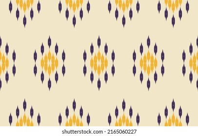 Ethnic ikat seamless pattern in tribal. Beautiful fabric Indian style. Design for background, wallpaper, illustration, fabric, clothing, carpet, textile, batik, embroidery.