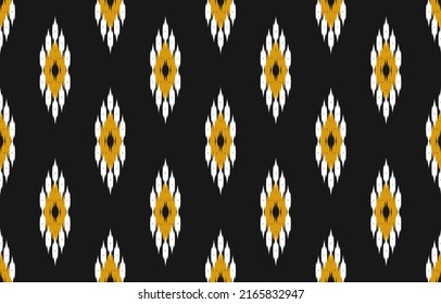 Patrón de ikat étnico sin fisuras en las tribus. Hermosa tela de estilo indio. Diseño para fondo, papel pintado, ilustración, tela, ropa, alfombra, textil, batik, bordado.