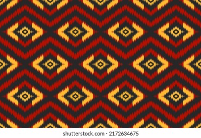 Ethnic ikat seamless pattern in tribal. Fabric American, Mexican style. Design for background, wallpaper, illustration, fabric, clothing, carpet, textile, batik, embroidery.